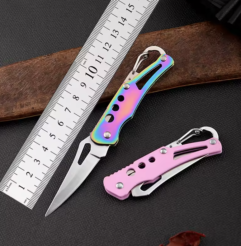 Outdoor Mini Knife Keychain Portable Paring Folding Knife