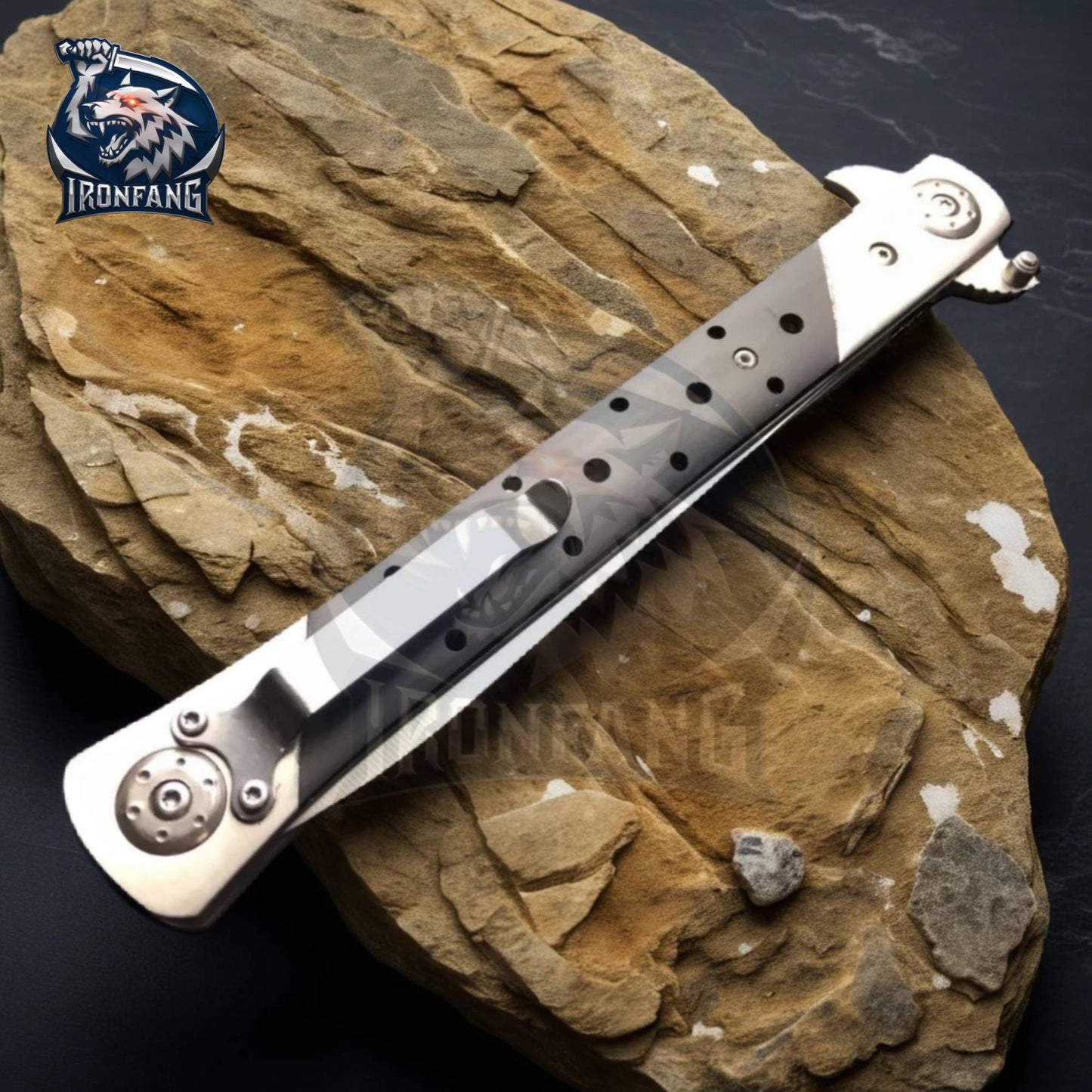 13 Inches Big Boy Stiletto Tactical Folding Pocket Knife Silver Camping, Hunting, Survival | Ironfangknife