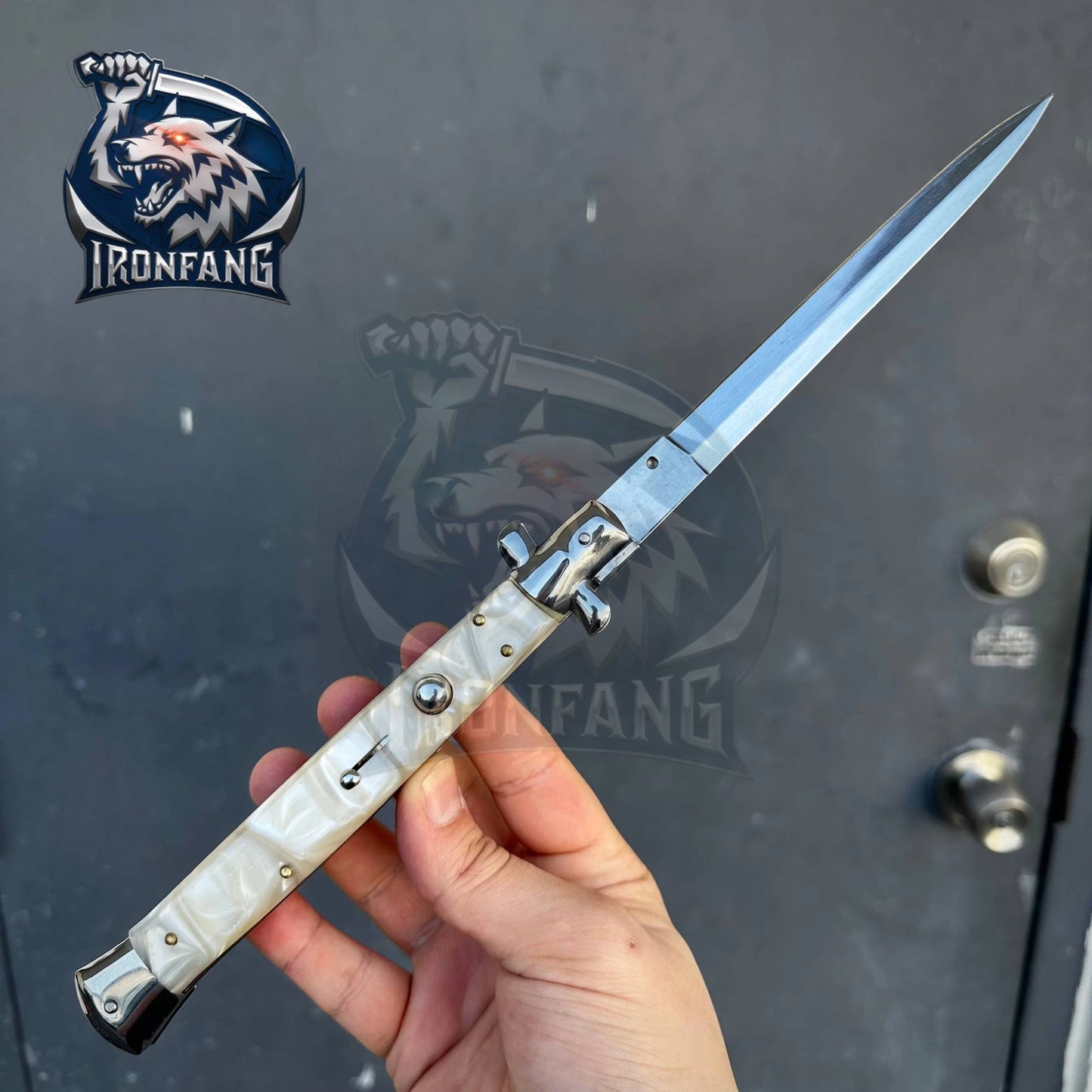 13 inches bigboy stiletto ironfang knife white pearl