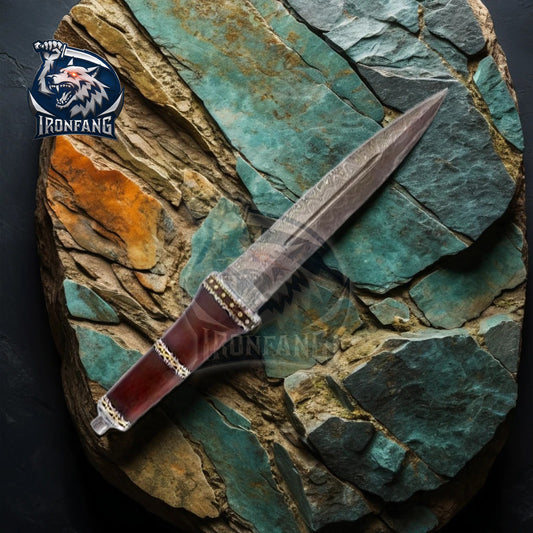 14-Damascus-Dagger-Celtic-Scottish-Style-Ironfangknife