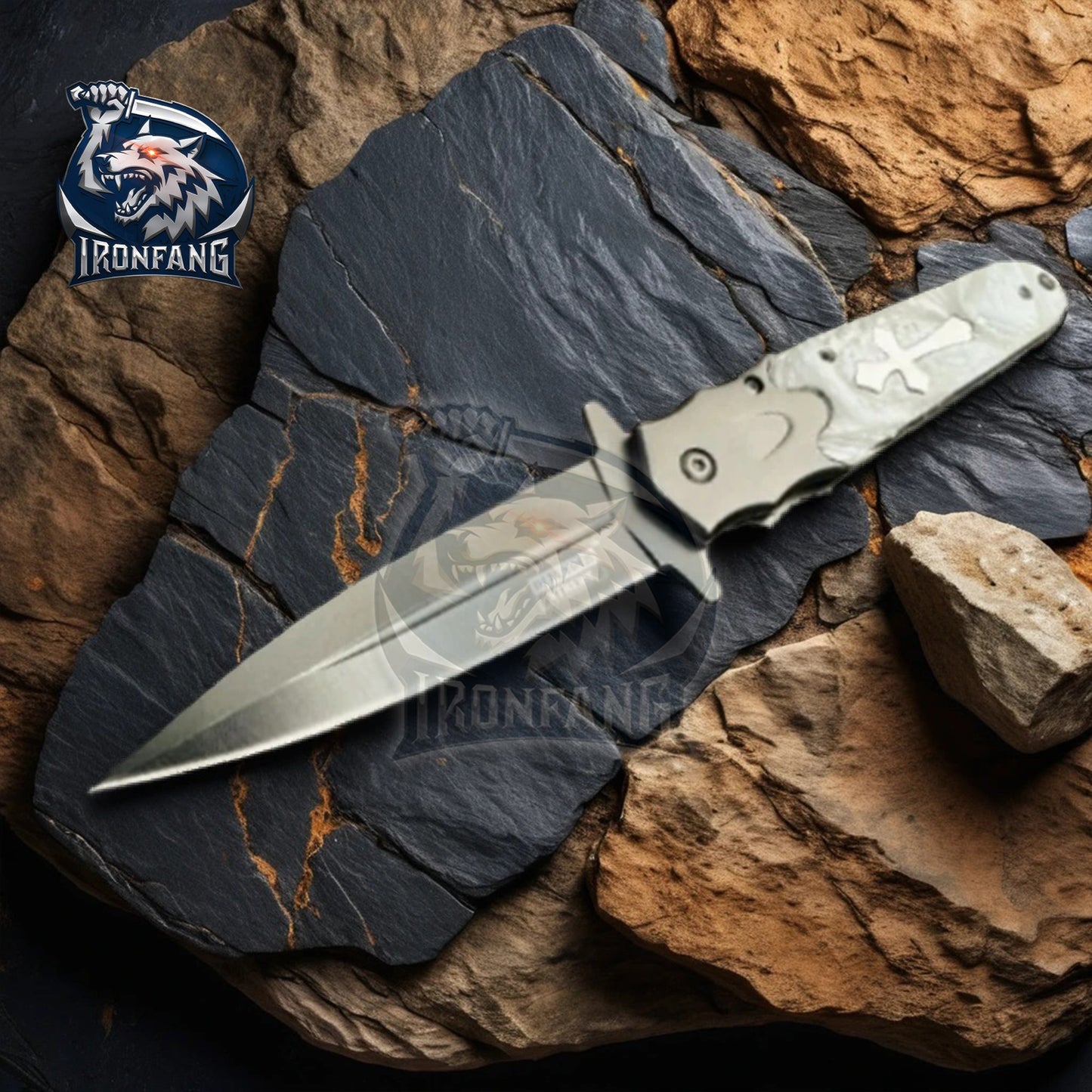8.5" Celtic Cross Tactical Pocket Knife Camping, Hunting Folding Knife Gift for Father, Husband, Boyfriend
