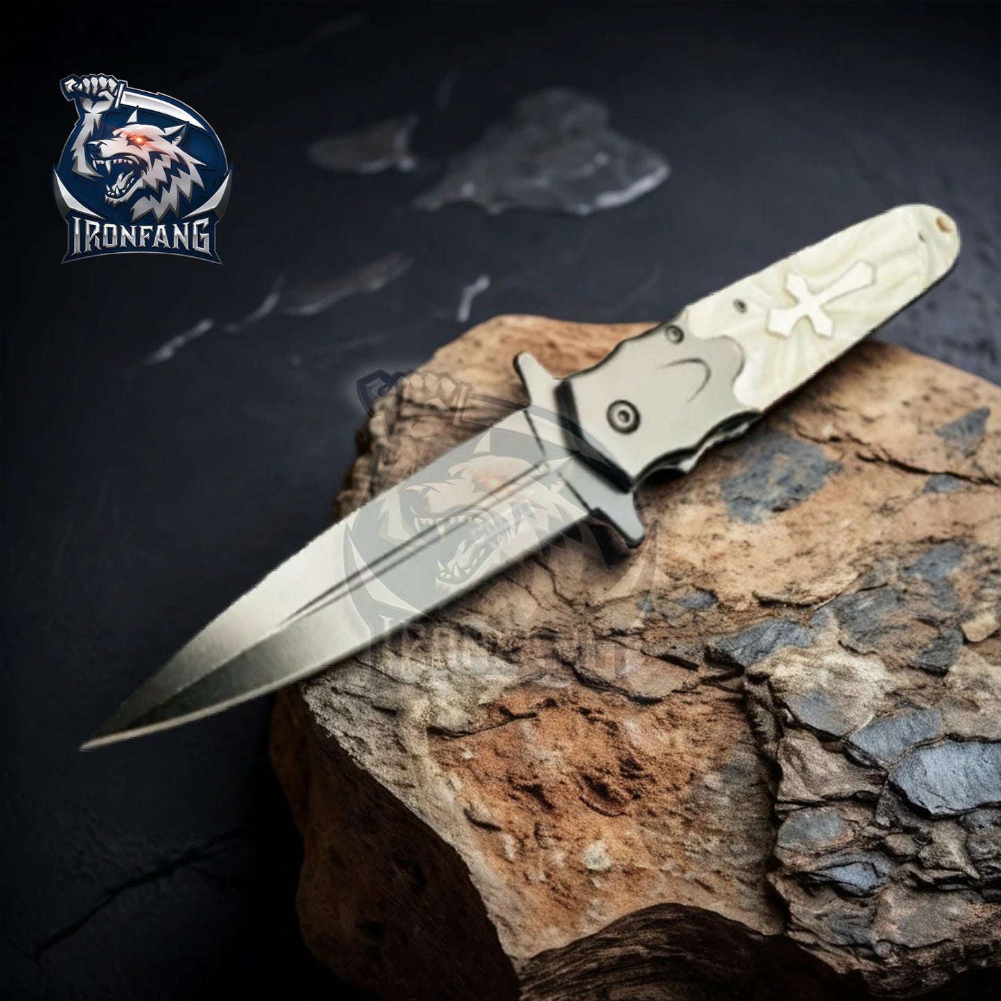8.5" Celtic Cross Tactical Pocket Knife Camping, Hunting Folding Knife Gift for Father, Husband, Boyfriend