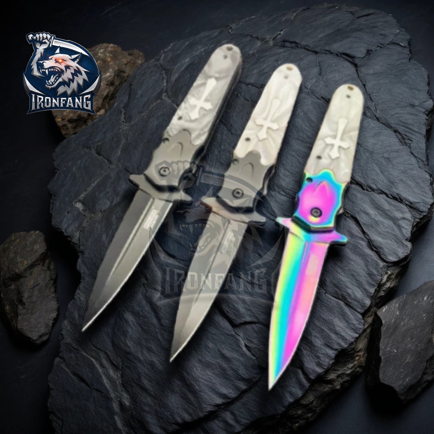 8.5" Celtic Cross Tactical Pocket Knife Camping, Hunting Folding Knife Gift for Father, Husband, Boyfriend