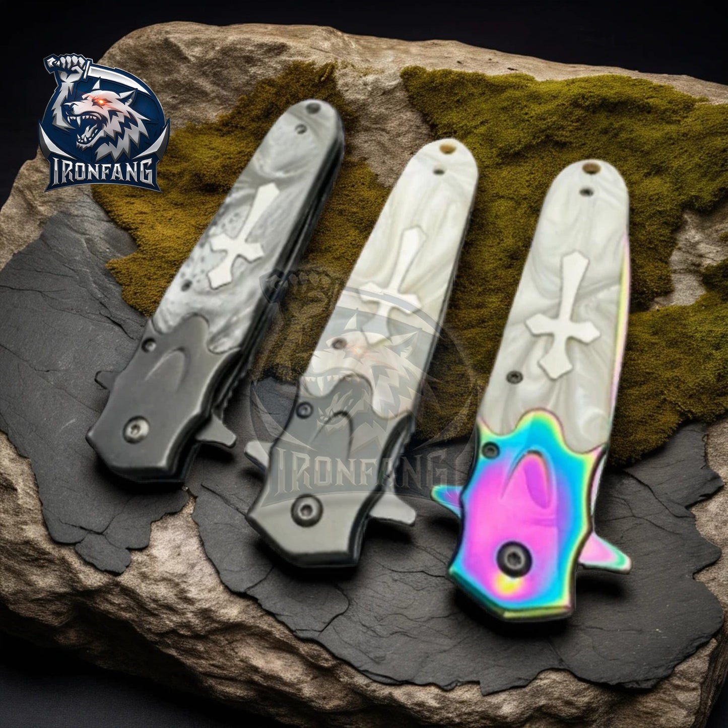 8.5" Celtic Cross Tactical Pocket Knife Camping, Hunting Folding Knife Gift for Father, Husband, Boyfriend