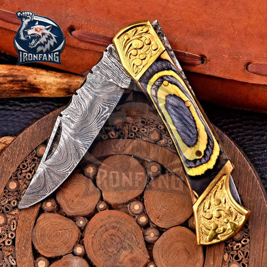 7-inches-Damascus-Steel-Folding-Knife-Ironfangknife