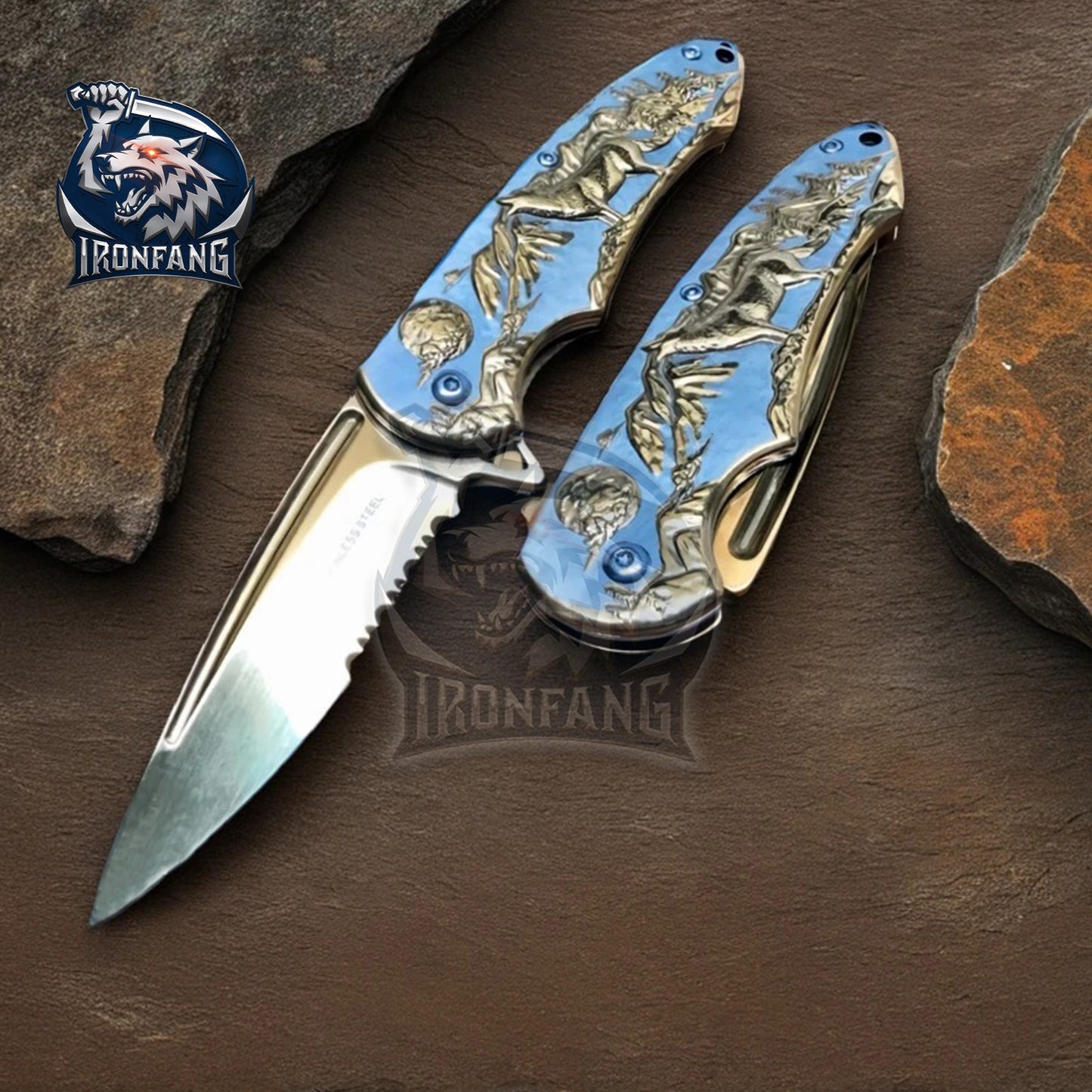 8-Wolf-Pocket-Knife-Camping-Hunting-Folding-Knife-Ironfangknife