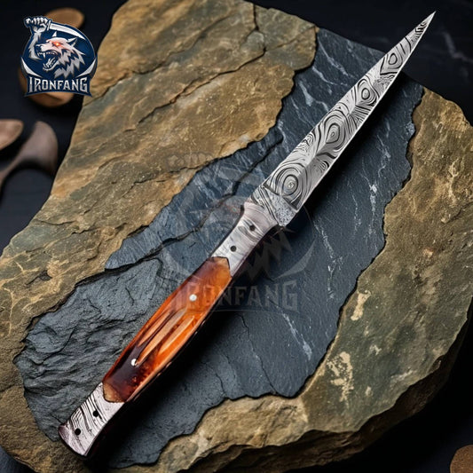 Game Of Thrones Dagger 9" Valyrian Steel Assassin Knife With Sheath Camping, Survival, Hunting gift for Men, Father, Boyfriend IronFang Knife