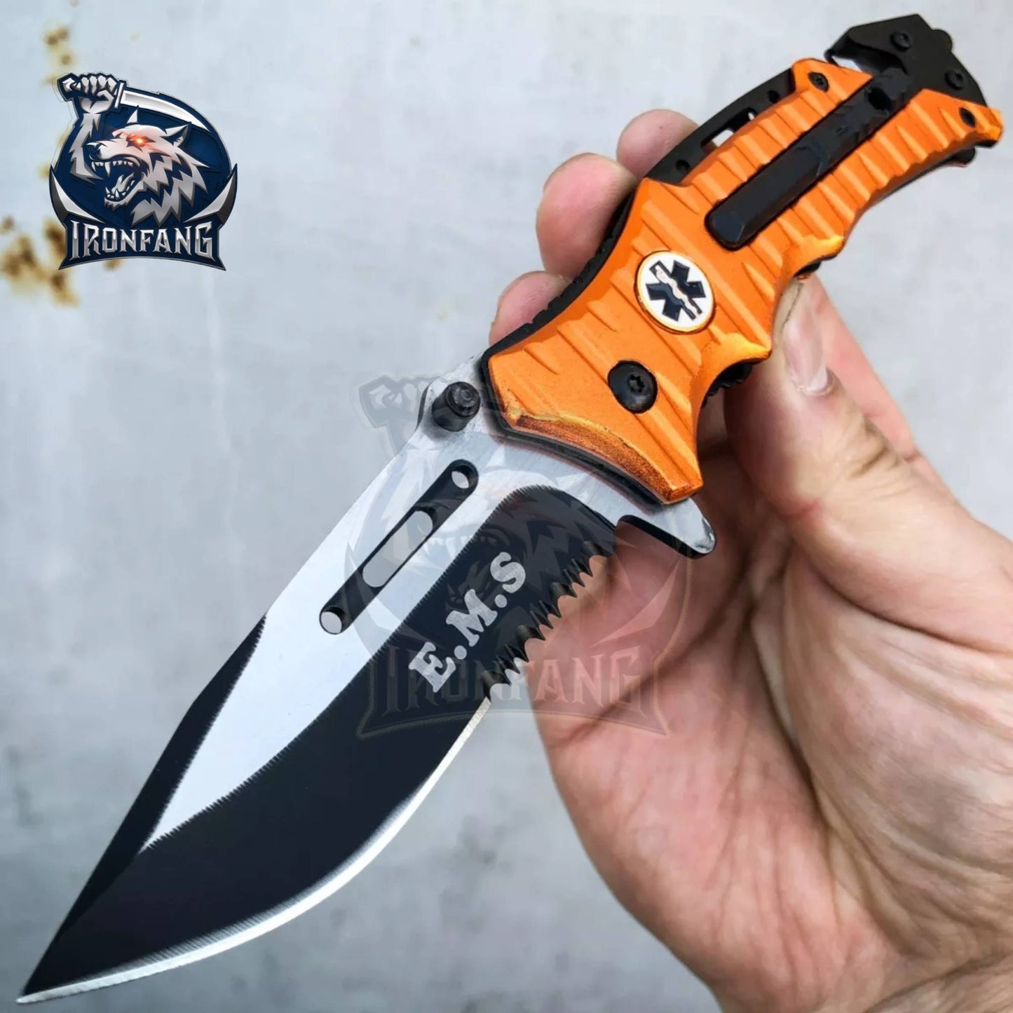 9-Inches-EMT-EMS-RESCUE-Folding-Pocket-Knife-Ironfangknife