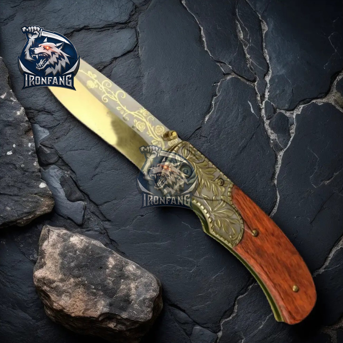 9-Inches-Embossed-Sculpture-Vintage-Pocket-Folding-Knife-Ironfangknife