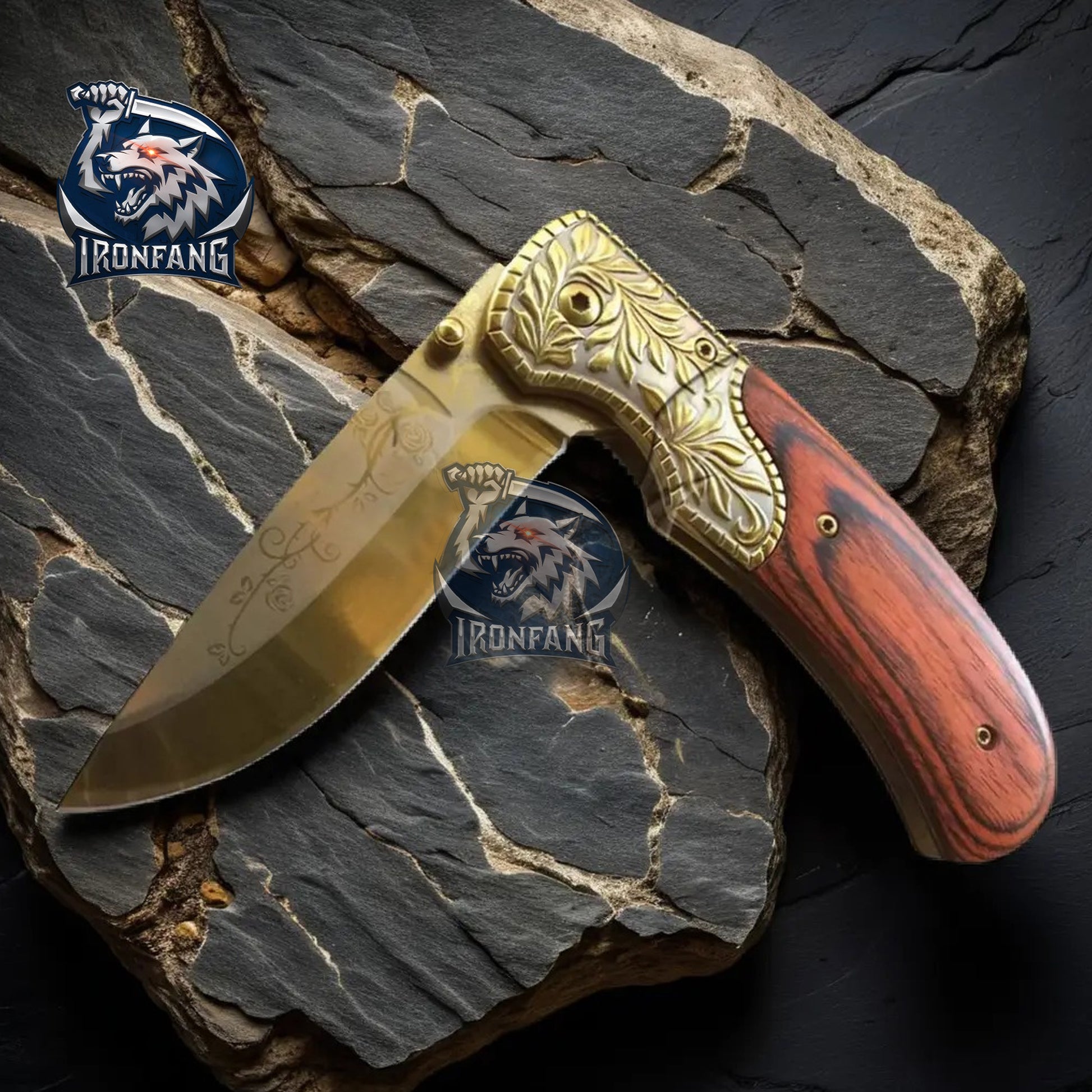 9-Inches-Embossed-Sculpture-Vintage-Pocket-Folding-Knife-Ironfangknife