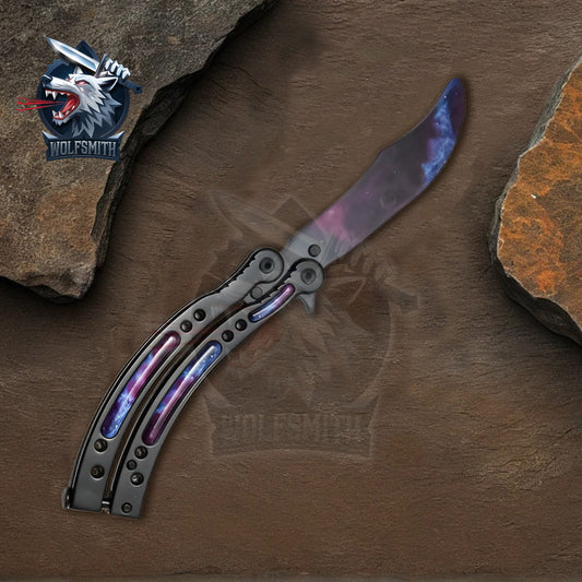 CSGO Practice Knife Balisong Butterfly Trainer Blade - HYPERBEAST - Pocket Knife for CSgo fan | Ironfangknife