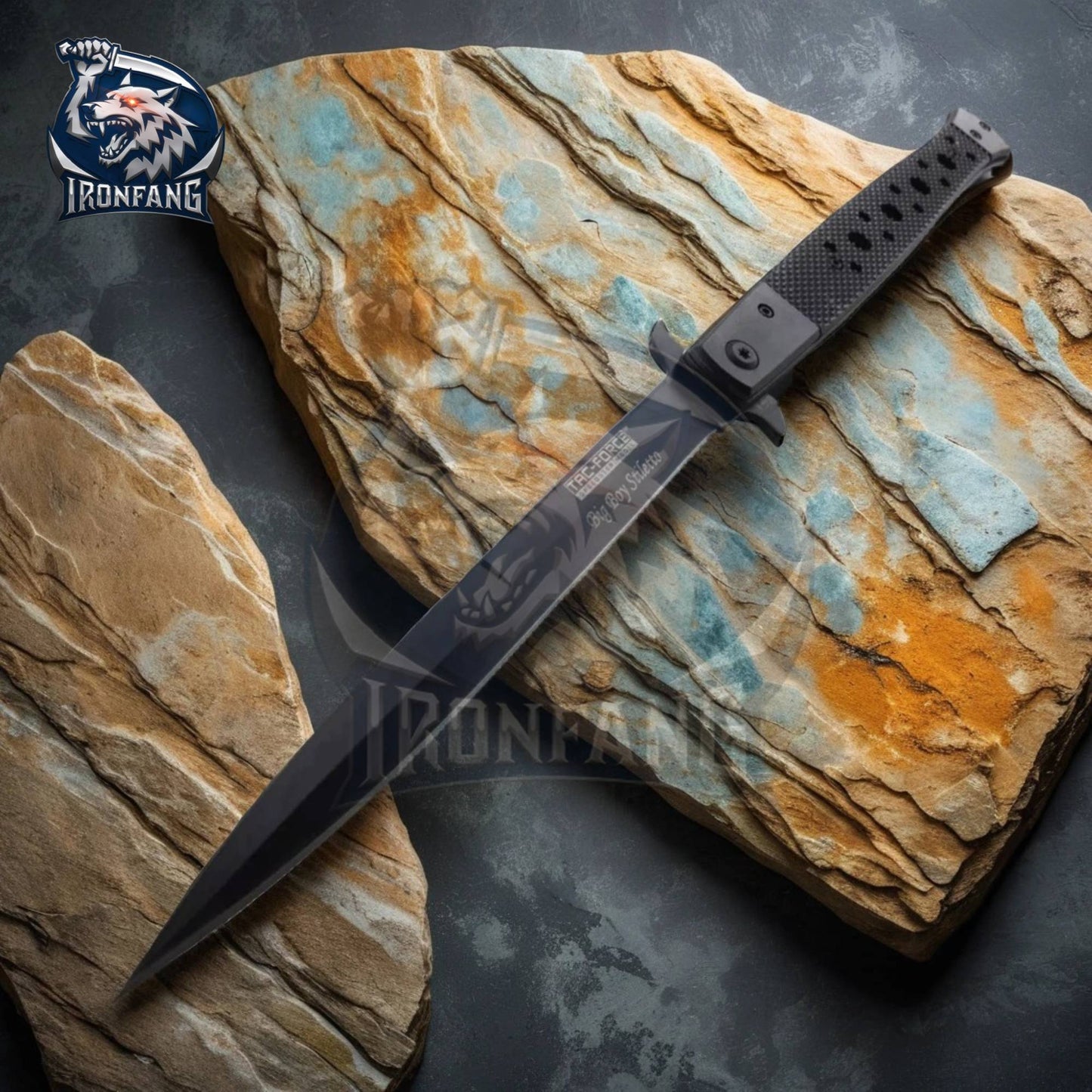 13 Inches Big Boy Stiletto Folding Pocket Knife Black Camping, Hunting, Survival | Ironfangknife