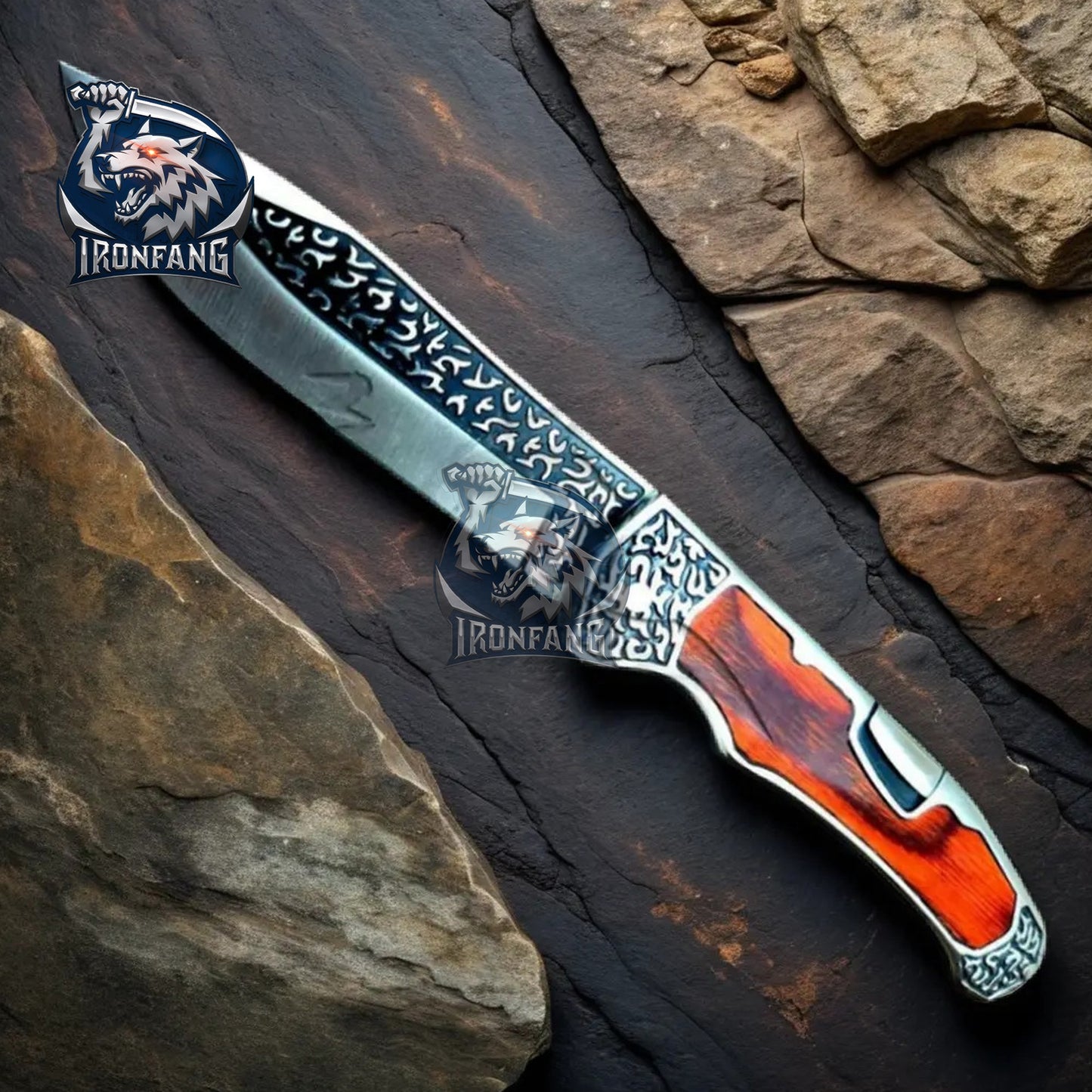 Vintage-Western-Embossed-Sculpture-Folding-Knife-Ironfangknife