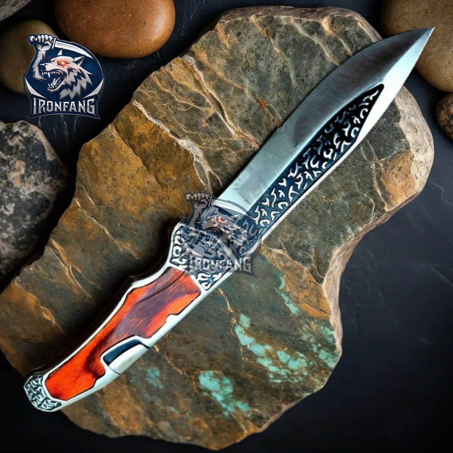 Vintage-Western-Embossed-Sculpture-Folding-Knife-Ironfangknife