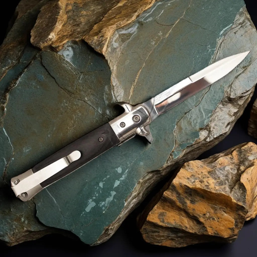 black-italian-stiletto-folding-pocket-knife