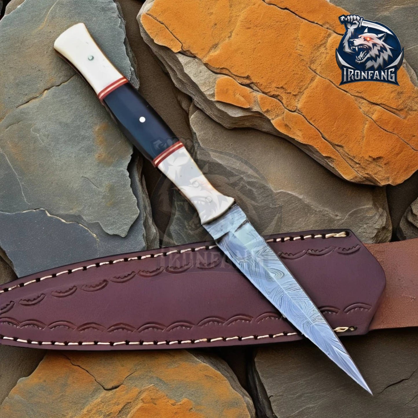 9" Valyrian Steel Assassin Dagger Fixed Blade Game Of Thrones With Sheath Camping, Survival, Hunting gift for Men, Father, Boyfriend IronFangKnife