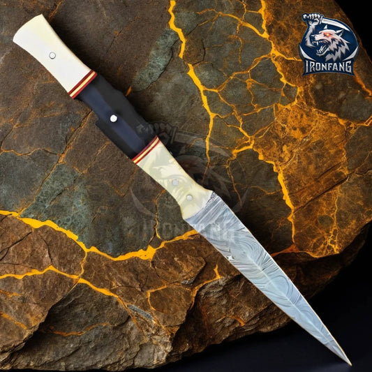 9" Valyrian Steel Assassin Dagger Fixed Blade Game Of Thrones With Sheath Camping, Survival, Hunting gift for Men, Father, Boyfriend IronFangKnife
