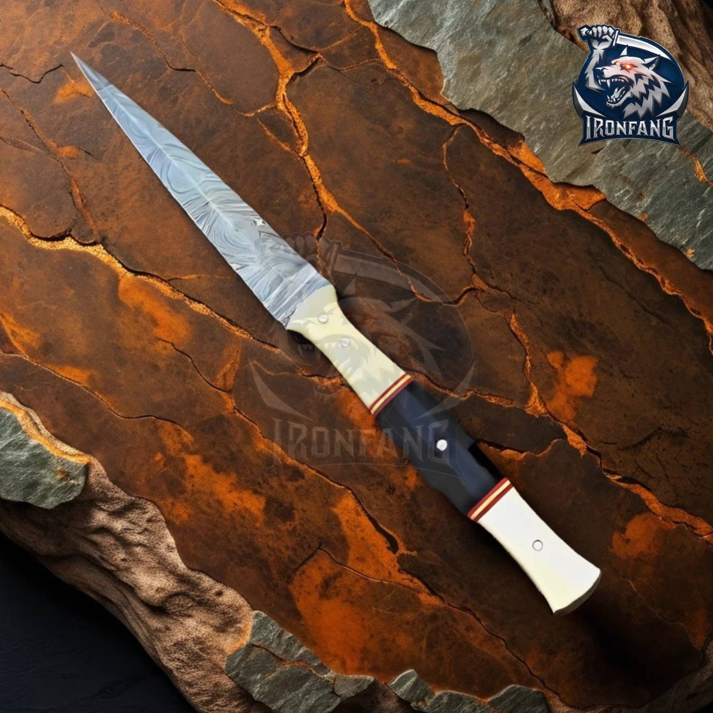 9" Valyrian Steel Assassin Dagger Fixed Blade Game Of Thrones With Sheath Camping, Survival, Hunting gift for Men, Father, Boyfriend IronFangKnife