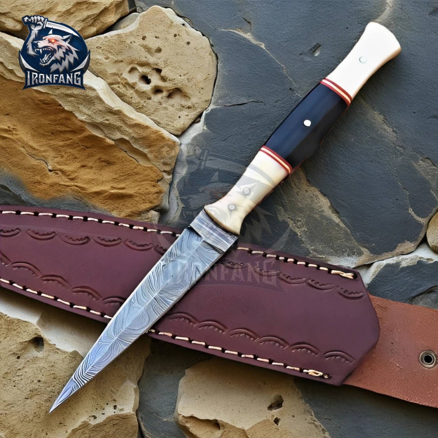 9" Valyrian Steel Assassin Dagger Fixed Blade Game Of Thrones With Sheath Camping, Survival, Hunting gift for Men, Father, Boyfriend IronFangKnife