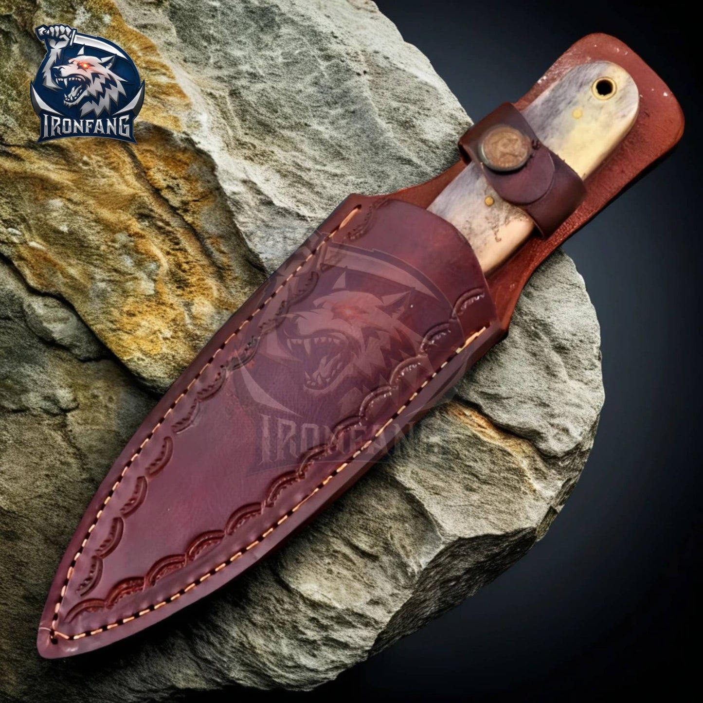 Game Of Thrones Dagger 9" Valyrian Steel Assassin Knife Camping, Survival, Hunting gift for Men, Father, Boyfriend IronFang Knife