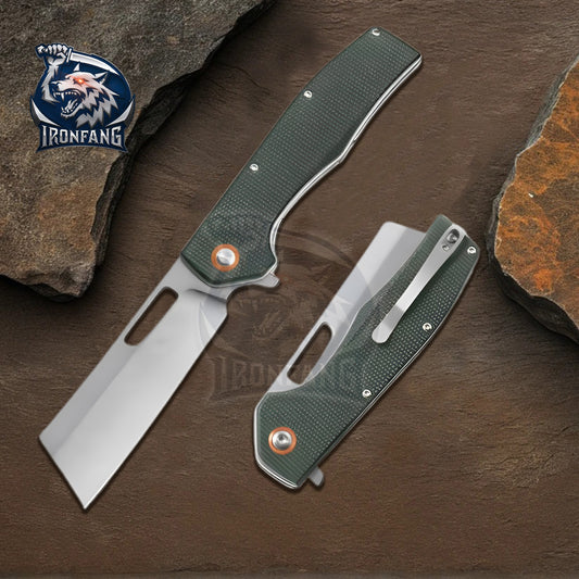 8 inchs Micarta Handle Razor Cleaver Assisted Open Folding Knife | Ironfangknife