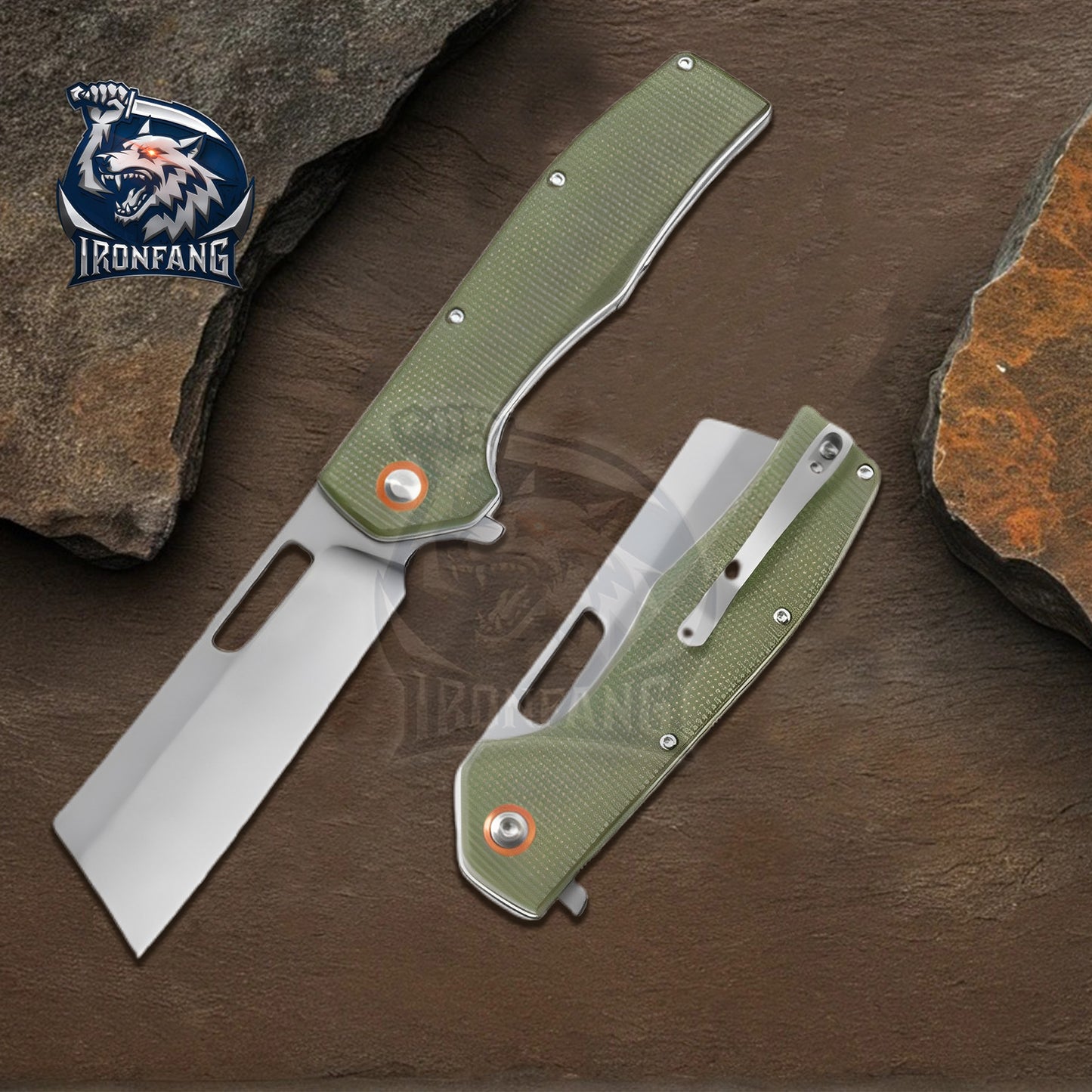 8 inchs Micarta Handle Razor Cleaver Assisted Open Folding Knife | Ironfangknife