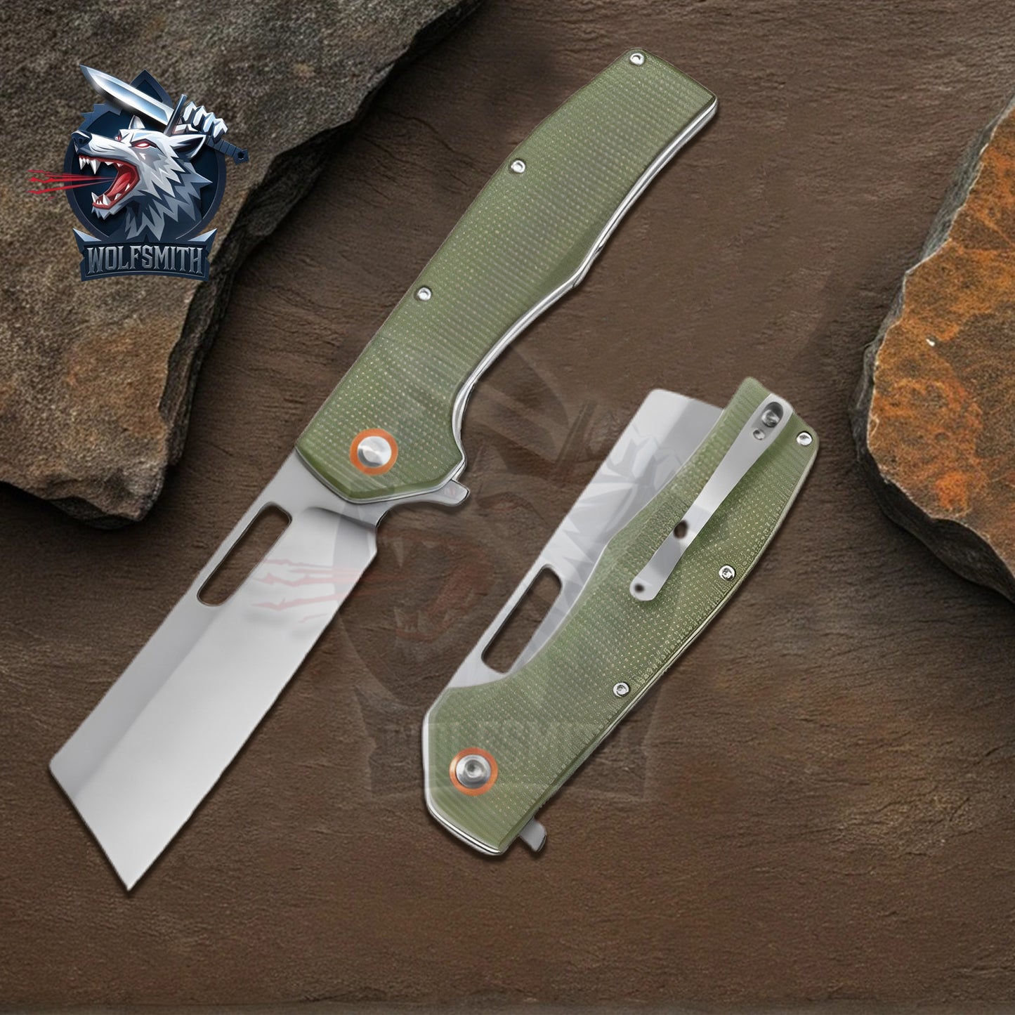 8 inchs Micarta Handle Razor Cleaver Assisted Open Folding Knife | Ironfangknife