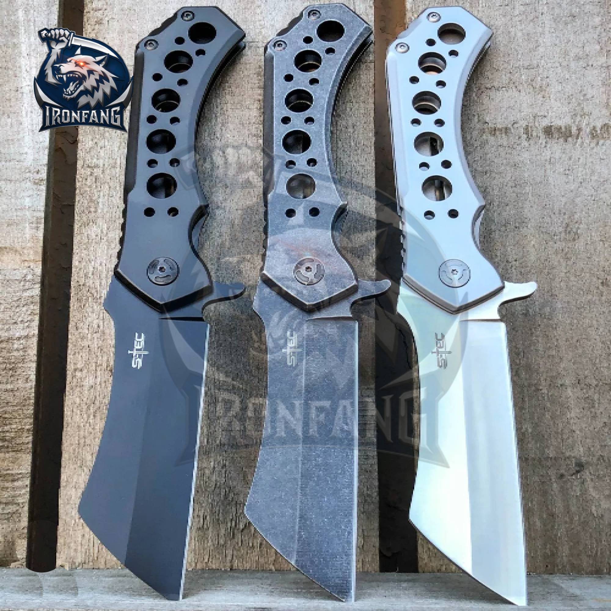 10 Inches Huge Razor Cleaver Ball Bearing | Ironfangknife Assisted Open ...