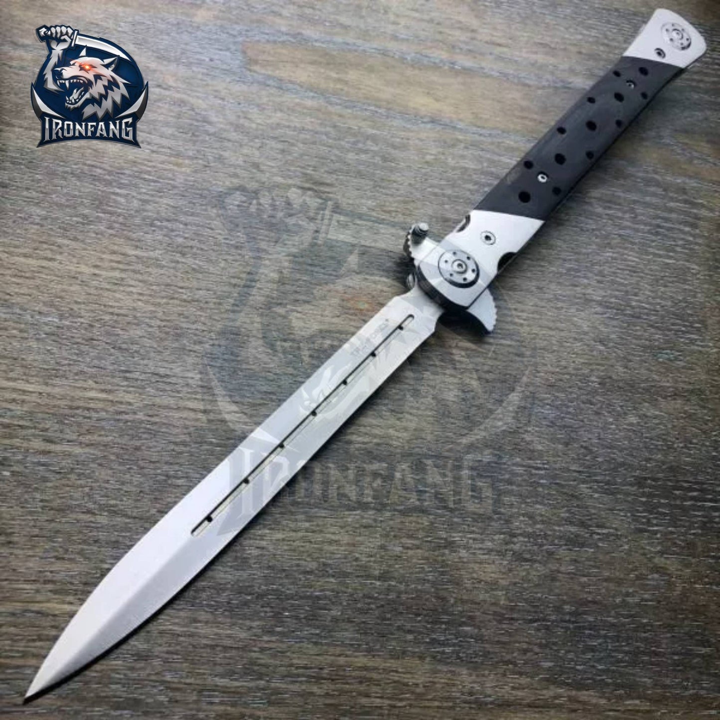 13 Inches Big Boy Stiletto Tactical Folding Pocket Knife Silver Camping, Hunting, Survival | Ironfangknife