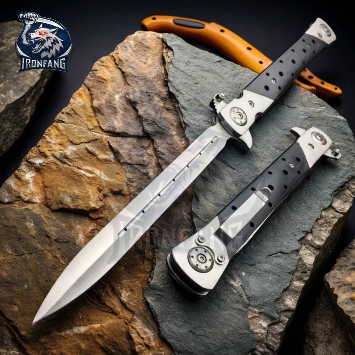 13 Inches Big Boy Stiletto Tactical Folding Pocket Knife Silver Camping, Hunting, Survival | Ironfangknife