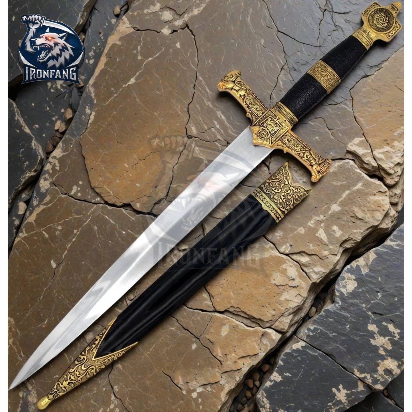 16" King Solomon Medieval Templar Crusader Steel Dagger