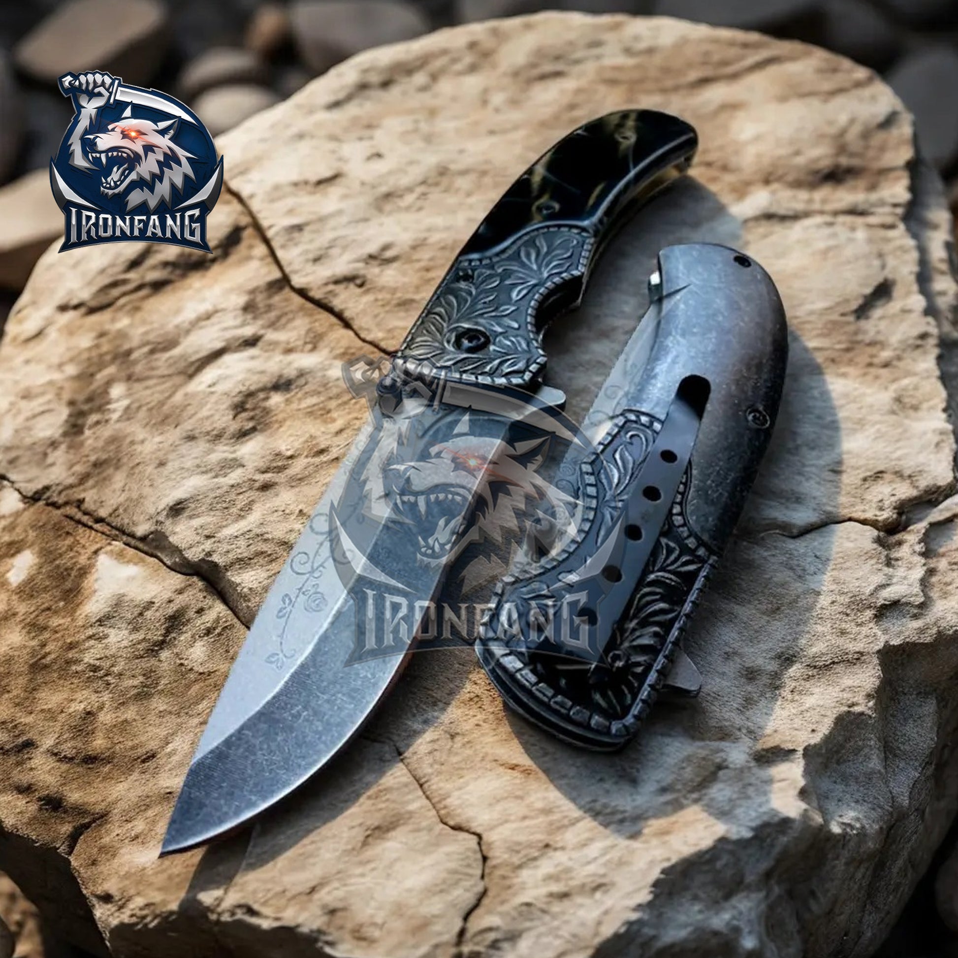 8.5-Vintage-Weston-Florals-folding-Pocket-Knife-stonewash-Ironfangknife