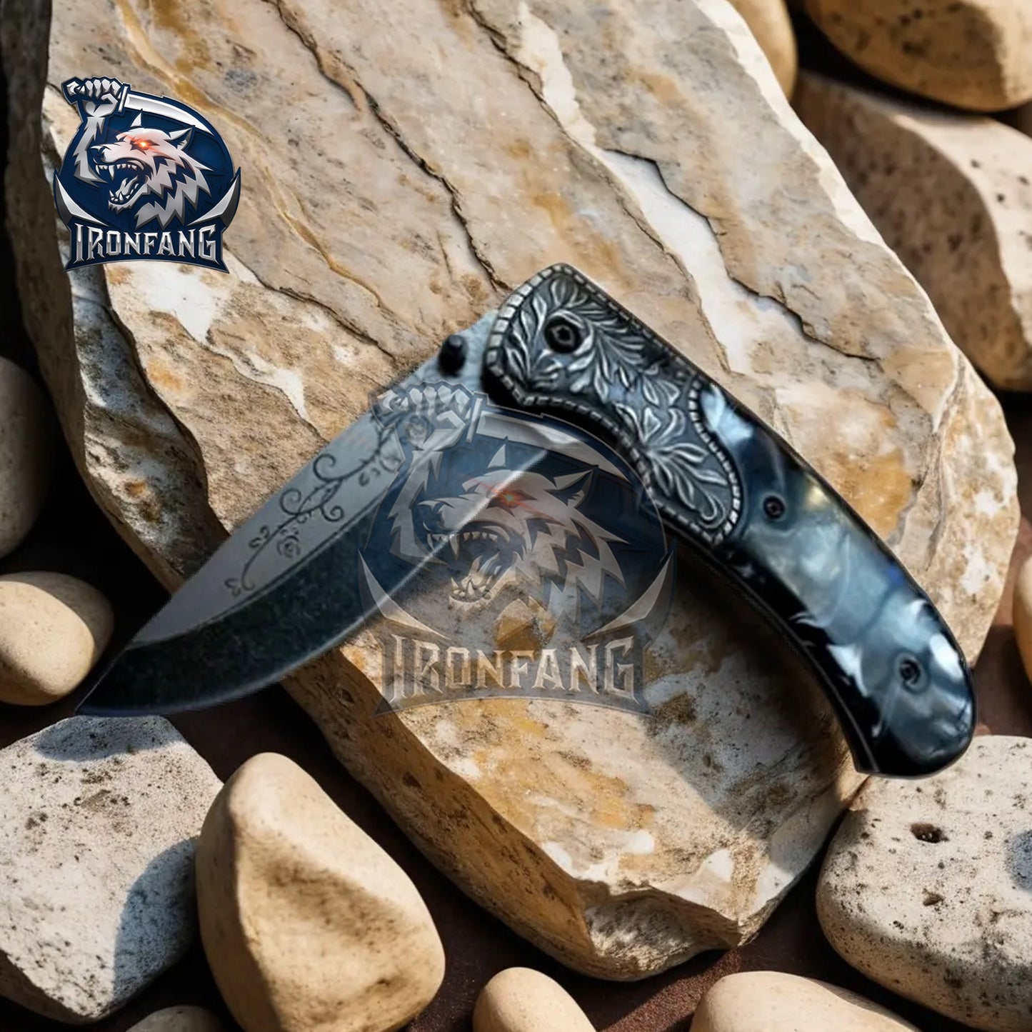 8.5-Vintage-Weston-Florals-folding-Pocket-Knife-stonewash-Ironfangknife