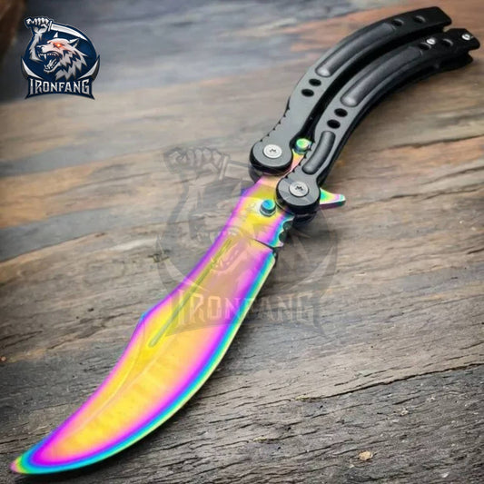 CSGO Practice Knife Balisong Butterfly Trainer Blade - FADE | Ironfangknife