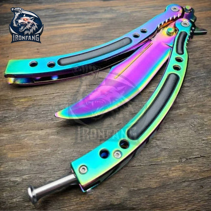 CSGO Practice Knife Balisong Butterfly Trainer Blade - SPECTRUM | Ironfangknife