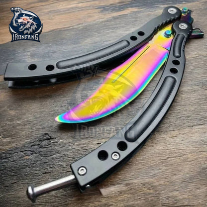 CSGO Practice Knife Balisong Butterfly Trainer Blade - FADE | Ironfangknife