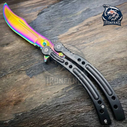 CSGO Practice Knife Balisong Butterfly Trainer Blade - FADE | Ironfangknife