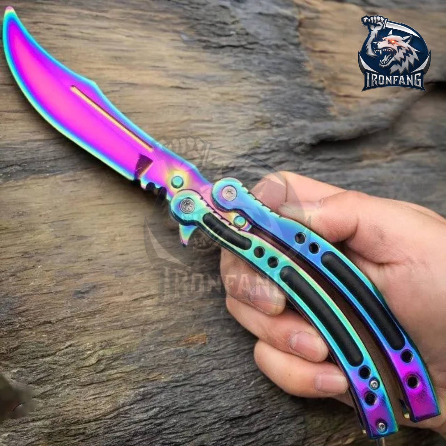 CSGO Practice Knife Balisong Butterfly Trainer Blade - SPECTRUM | Ironfangknife