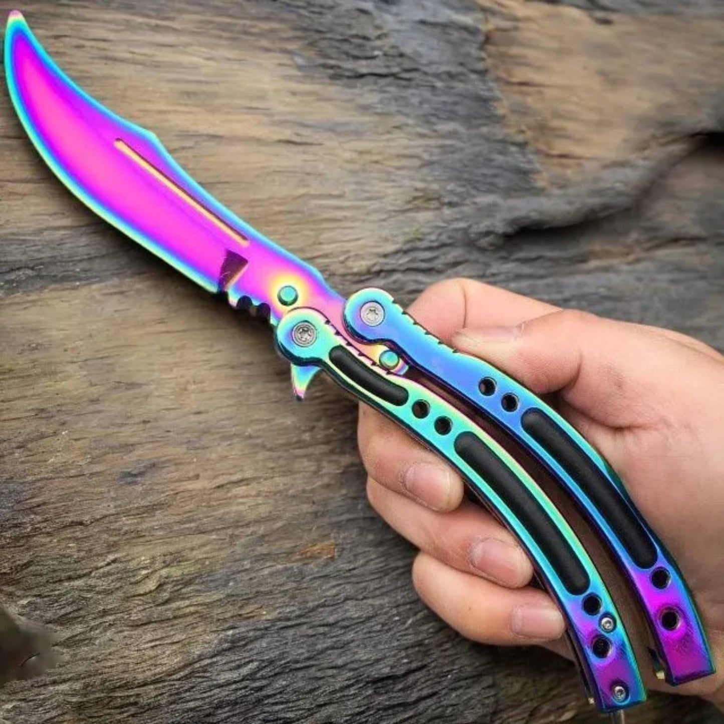 CSGO Practice Knife Balisong Butterfly Trainer Blade - HYPERBEAST - Pocket Knife for CSgo fan | Ironfangknife