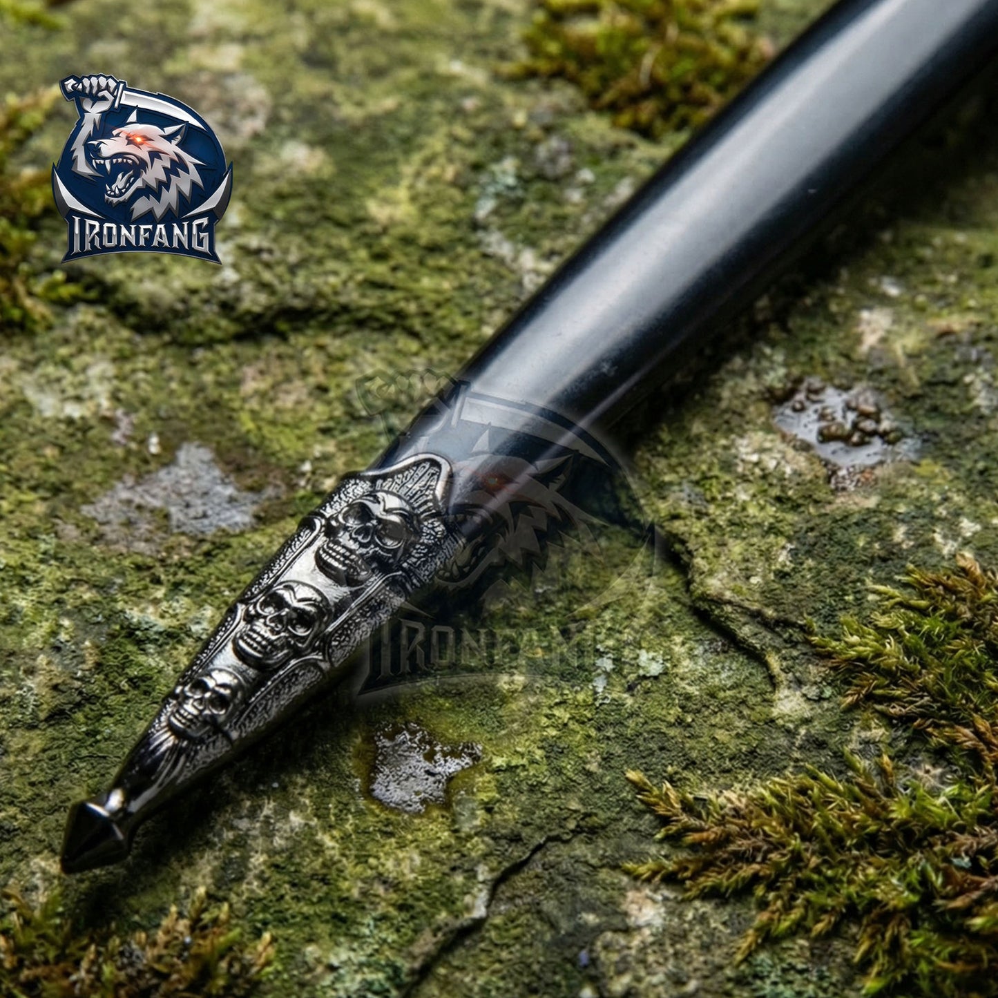 Medieval Gothic Fantasy Skull Dagger 13.25" Scabbard, Cosplay, Sorceress IronfangKnife