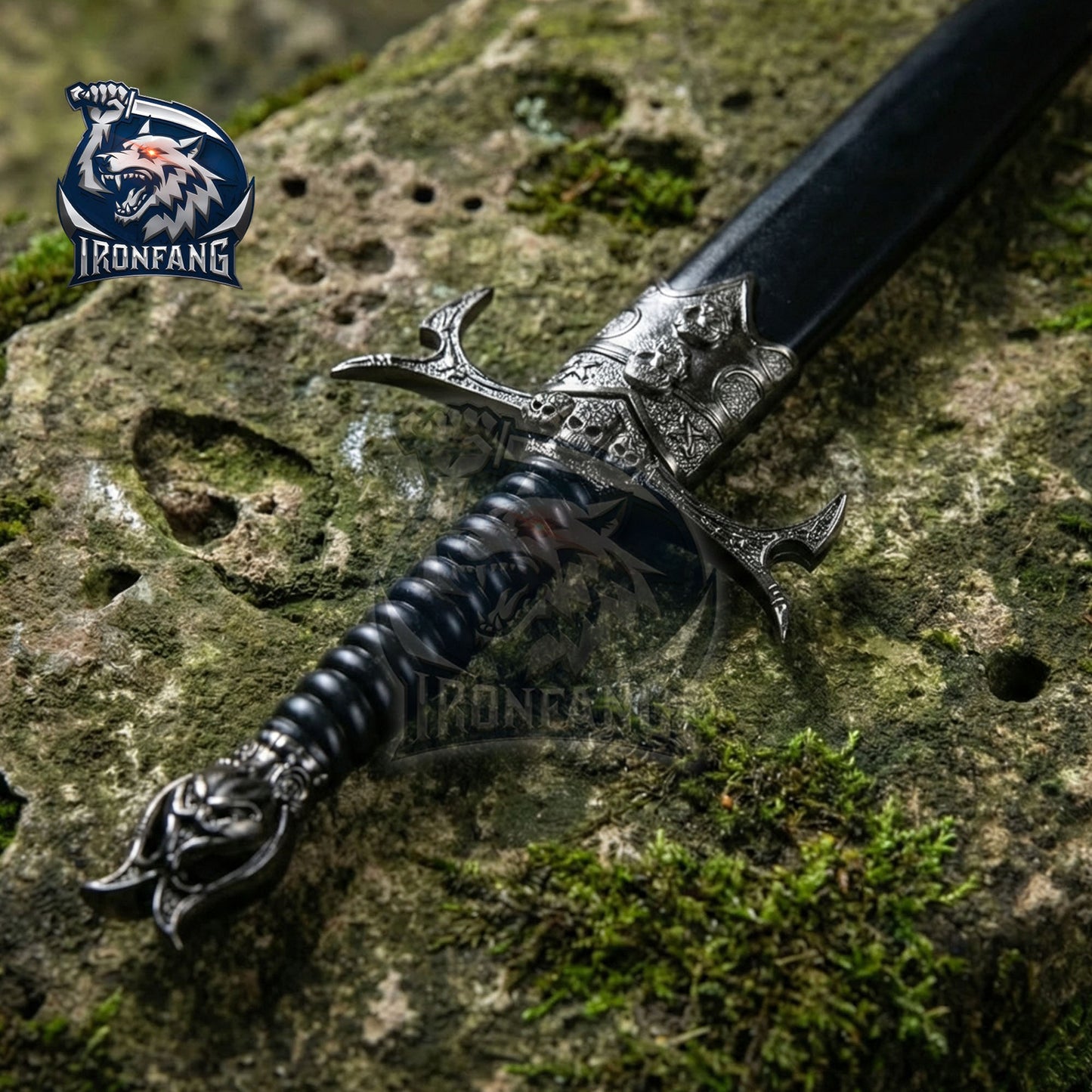 Medieval Gothic Fantasy Skull Dagger 13.25" Scabbard, Cosplay, Sorceress IronfangKnife