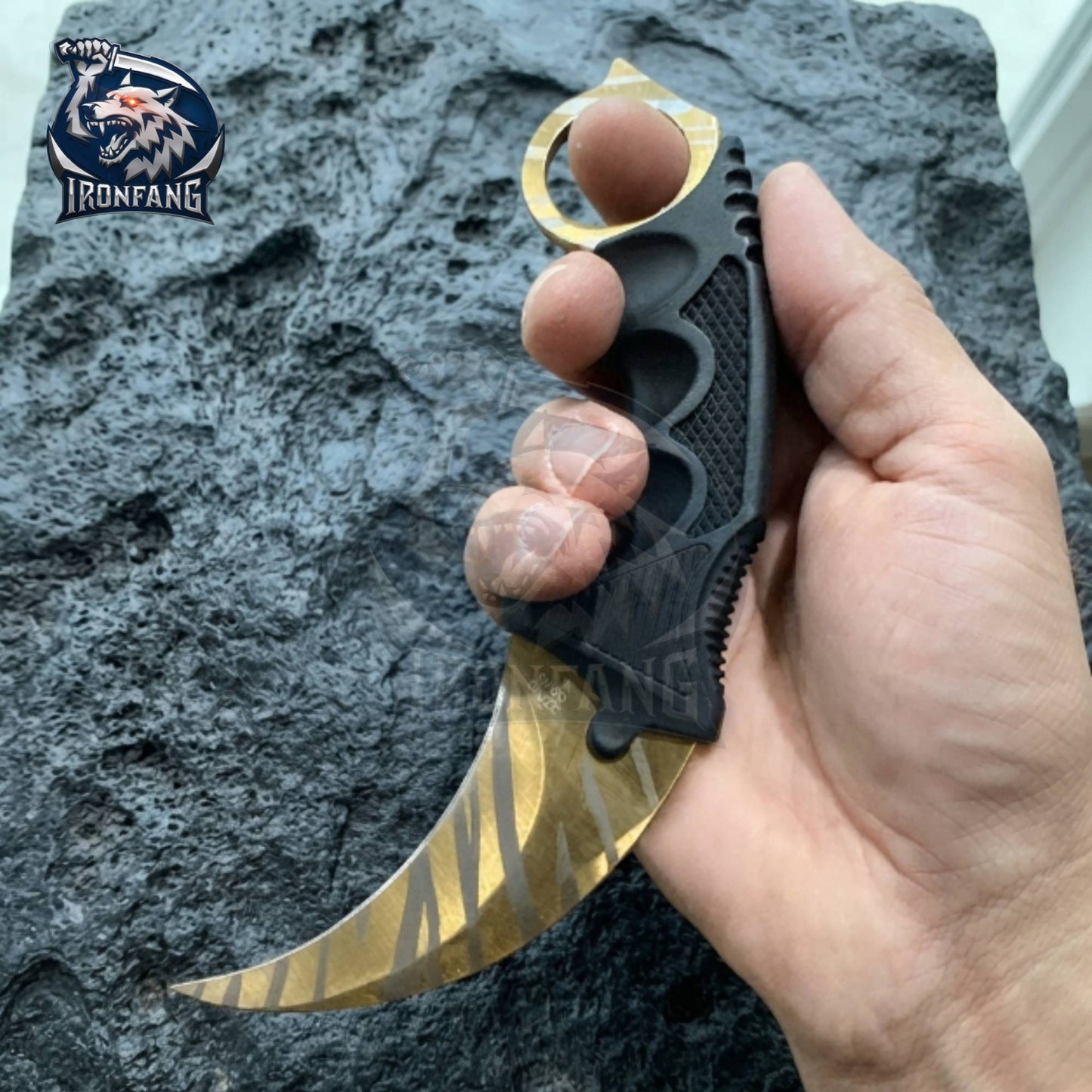 Tiger Tooth Karambit CSGO 7.5" Knife For Hunting Camping Fixed Blade Knife Gift for Father, BoyFriend, Husband - IronfangKnife