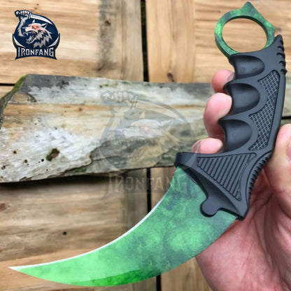 Gamma Doppler Karambit CSGO 7.5" Knife For Hunting Camping Fixed Blade Gift for Father, Friend, Husband | Ironfangknife