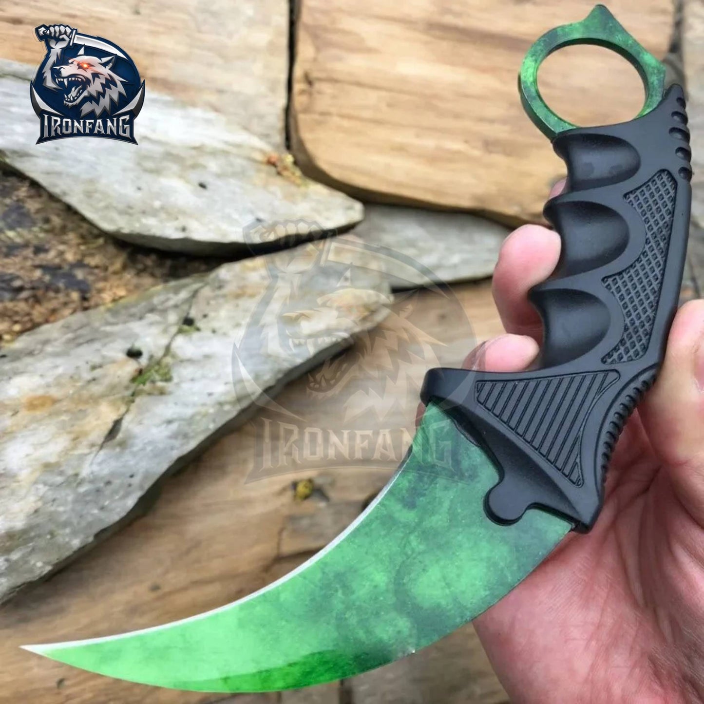 Gamma Doppler Karambit CSGO 7.5" Knife For Hunting Camping Fixed Blade Gift for Father, Friend, Husband | Ironfangknife