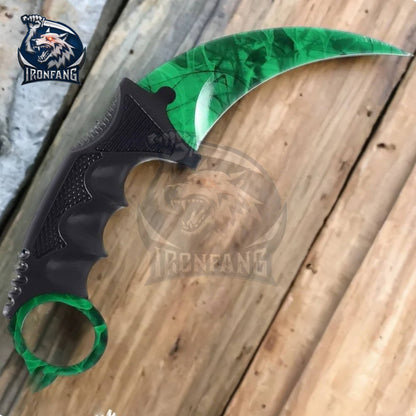 Gamma Doppler Karambit CSGO 7.5" Knife For Hunting Camping Fixed Blade Gift for Father, Friend, Husband | Ironfangknife