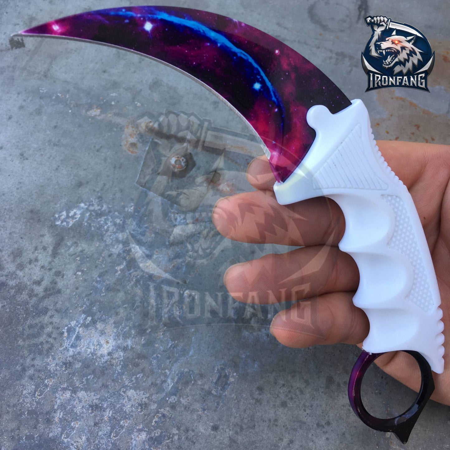 Set of 2 Karambit Galaxy CSGO 7.5" Knife For Hunting Camping Fixed Blade Knife Gift for Father, BoyFriend, Husband - IronfangKnife