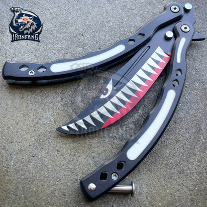 CSGO Practice Knife Balisong Butterfly Trainer Blade - Military Shark | Ironfangknife