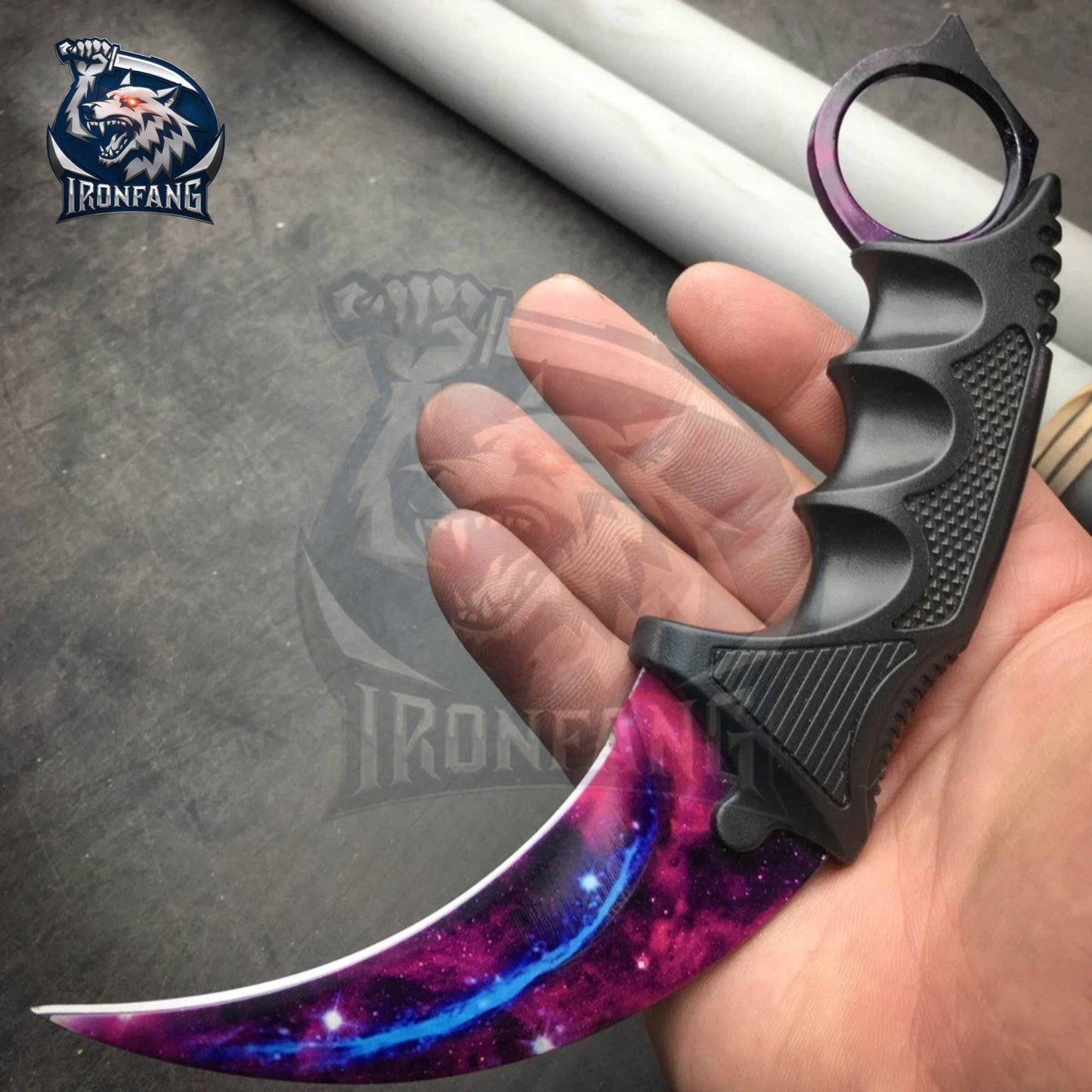 Set of 2 Karambit Galaxy CSGO 7.5" Knife For Hunting Camping Fixed Blade Knife Gift for Father, BoyFriend, Husband - IronfangKnife