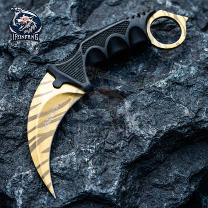 Tiger Tooth Karambit CSGO 7.5" Knife For Hunting Camping Fixed Blade Knife Gift for Father, BoyFriend, Husband - IronfangKnife